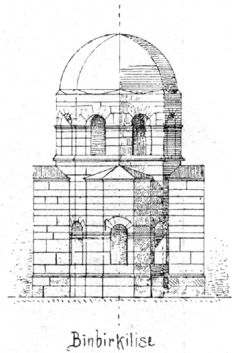 Bild 32. Centralbau von Binbirkilise nach Darstellung Durms. Bild 32. Centralbau von Binbirkilise nach Darstellung Durms.