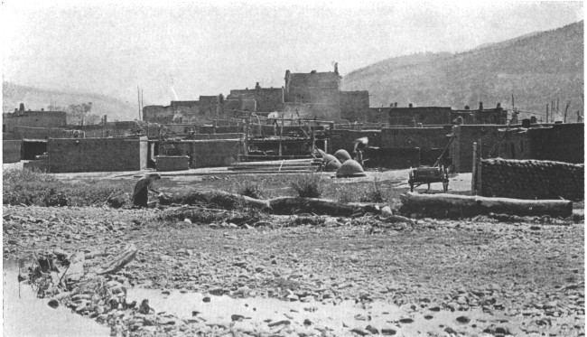 The pueblo of Taos, New Mexico, whose inhabitants trace
their lineage back centuries before the advent of the Spanish
conquistadores