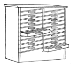 Fig. 39. Cabinet for Script Type, Borders, or other small
characters which can be kept standing face up.