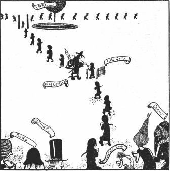 "Nevertheless it's so narrow that only one person can go
through at a time"