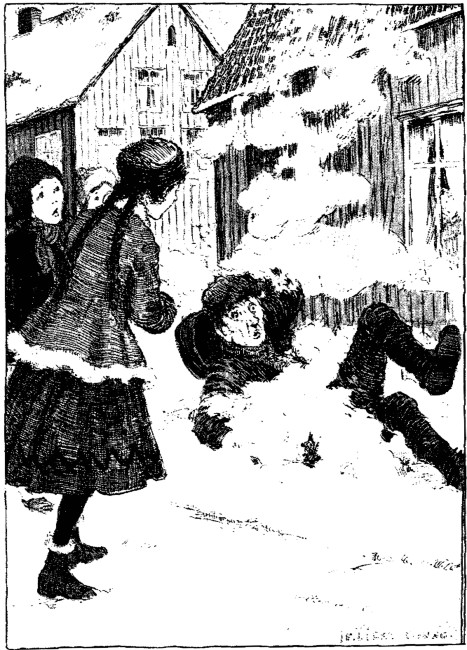 The only pleasant thing was that there came a
tremendously big, heavy snowslide right down on the little
shoemaker.&mdash;Page 123.