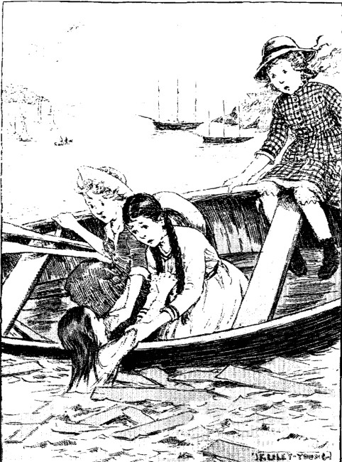 Mina and I hauled her up by the arms into the
boat.&mdash;Page 22.