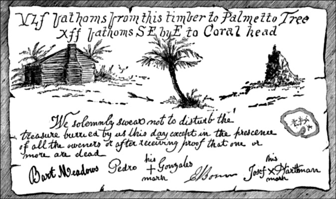 Fac-simile of paper found by the boys.&mdash;(See page 157.)