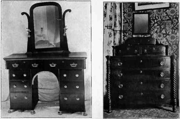 Plate XXXIII.&mdash;Dressing Table with Brass feet; Bureau and Dressing Glass.
