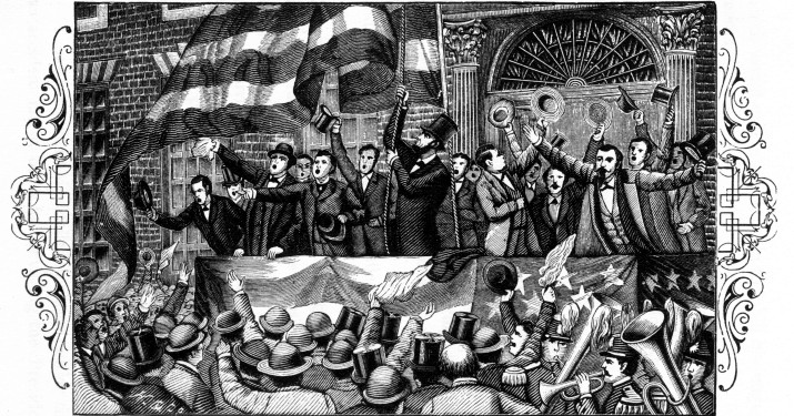 "Mr. Lincoln raising the flag on Independence Hall." P.
87