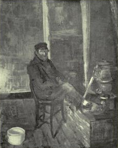 Pouilleux indispos&eacute; se chauffant&mdash;1882. (Mus&eacute;e
d'Ostende)