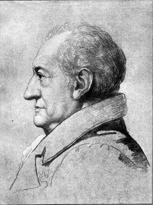 J. W. VON GOETHE 1817.Zeichnung von F. JagemannWeimar: Grossh. Kunstsammlung Illustration: J. W. von Goethe 1817