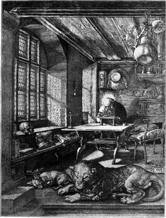 ALBRECHT DÜRERHIERONIMUSRADIERUNG. Illustration: Albrecht Dürer. Hieronimus