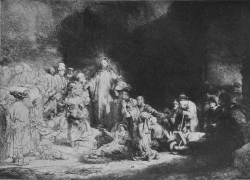 Christ Healing the Sick, Etching, Rembrandt, 1607-1669 Christ Healing the Sick, Etching, Rembrandt, 1607-1669
