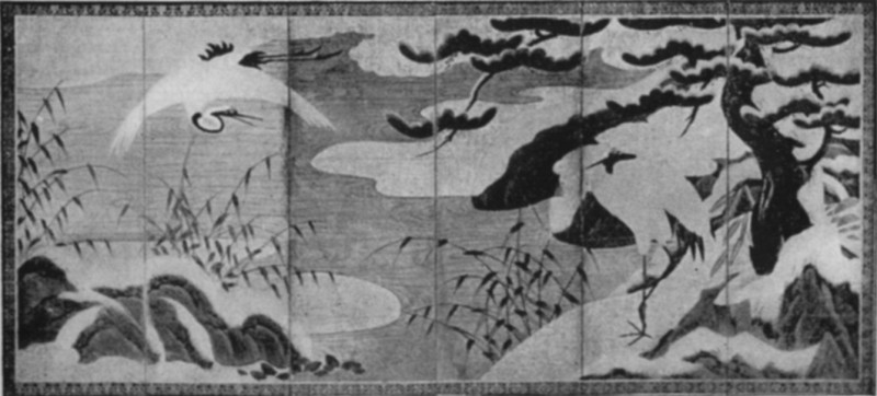 Winter, Six-fold Screen, by Yeitoku, 1543-1590 Winter, Six-fold Screen, by Yeitoku, 1543-1590