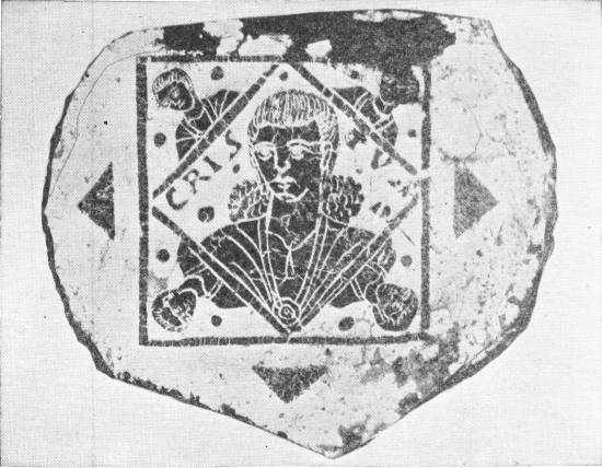 EARLY IDEAL PORTRAIT, IN GILDED GLASS, OF JESUS CHRIST IN
 WHICH THE TRADITIONAL BEARD IS NOT SHOWN