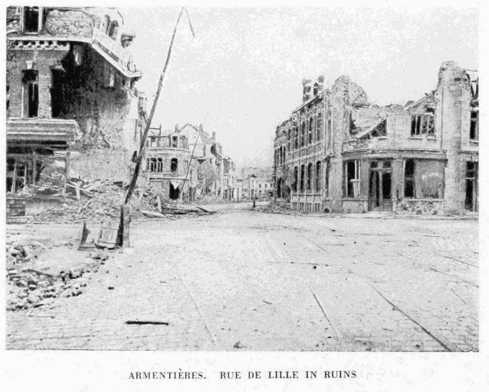 ARMENTI�RES. RUE DE LILLE IN RUINS