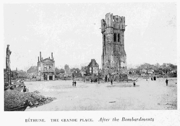 B�THUNE. THE GRANDE PLACE. After the Bombardments