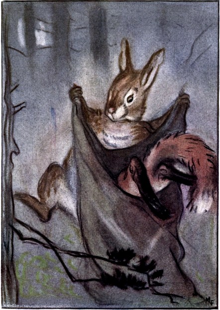 THEN FOX UNTIED THE BAG AND LET RABBIT OUT AND GOT INTO
THE BAG HIMSELF