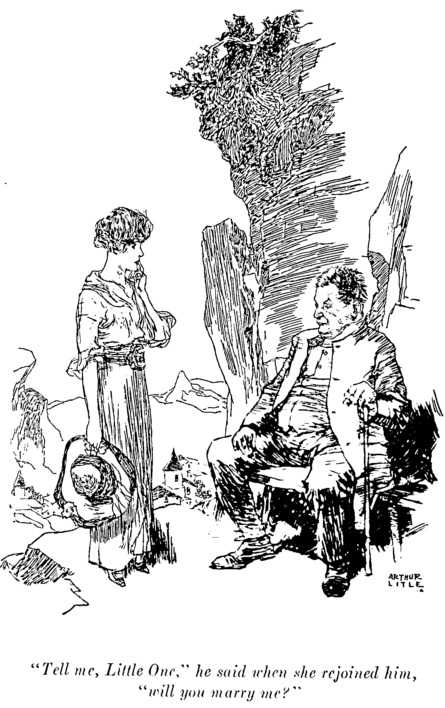 'Tell me, Little One,' he said when she rejoined him,
'will you marry me?'