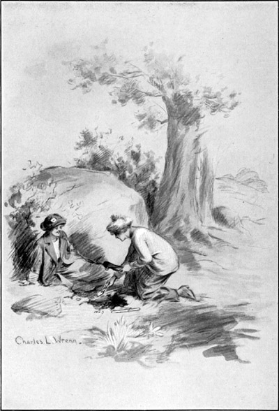 THEY SET TO WORK TO DIG A SMALL GRAVE FOR JUDY&rsquo;S SLIPPER.&mdash;Page&nbsp;129.