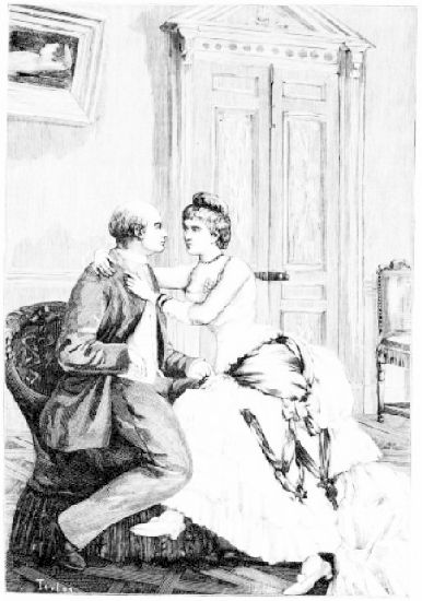 Son p�re doucement l'attira sur ses genoux.