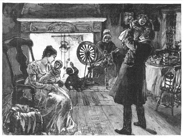 "HE HEARD ITS SOFT TONES THROUGH THE COTTAGES CREEP,
FROM FOND MOTHERS SINGING THEIR BABIES TO SLEEP."