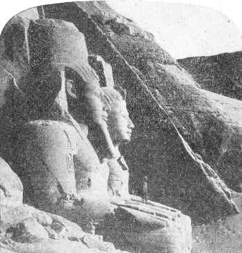 Copyright 1904
by Underwood and Underwood THE SIXTY-FIVE-FOOT PORTRAIT STATUES OF
RAMSES II 