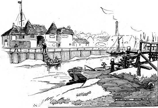 "CAPTAIN BRISKET WAVING FAREWELLS FROM THE QUAY AS THEY
EMBARKED."