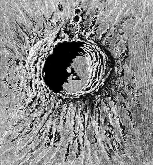 Fig. 6.

The crater Copernicus.
(As given in Herschel's Astronomy, from a drawing taken in a
reflecting telescope of 20 feet focal length.)