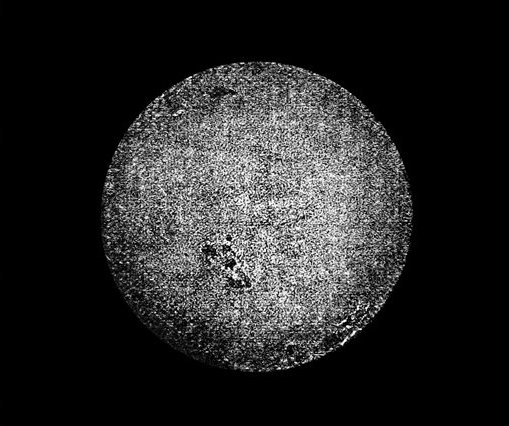 Fig. 46.

Photograph of the face of the sun, taken by Mr. Selwyn, October 1860,
showing spots, facul�, and mottled surface.