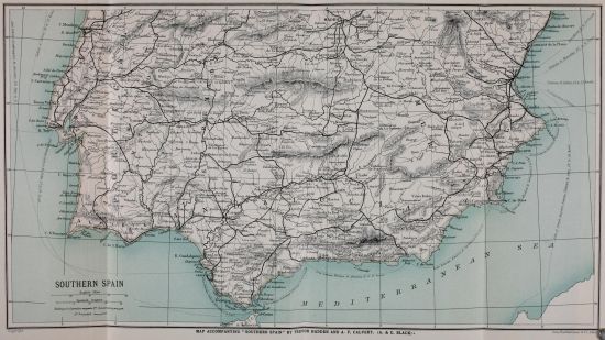MAP ACCOMPANYING "SOUTHERN SPAIN" BY TREVOR HADDEN AND A.
F. CALVERT. (A. & C. BLACK)