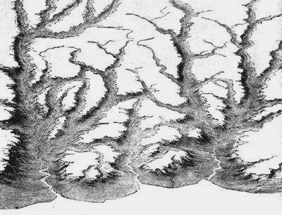 FIG. 2. Same valleys as
 shown in Fig. 1, in a still later stage of development.