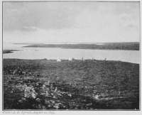Photo: J. B. Tyrrell, August 12, 1893.
CAMP ON THE SHORE OF DUBAWNT LAKE
