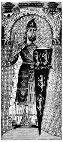 Geoffroy Plantagenet, d'apr�s une plaque �maill�e. (Mus�e
du Mans.)