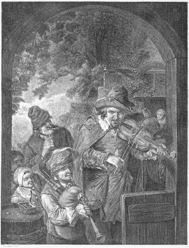 FIG. 83.&mdash;The Travelling Musicians. Engraved by R. A.
Muller.