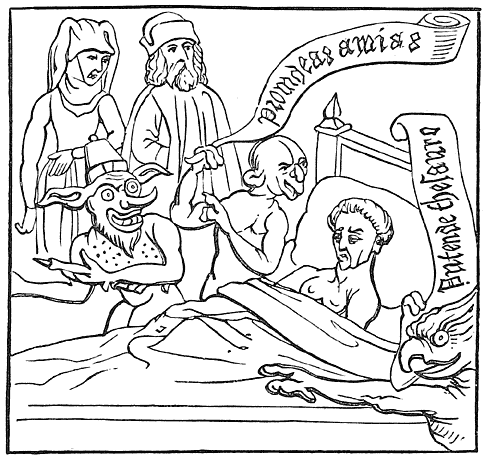 Fig. 24.&mdash;A Medi&aelig;val Death-bed.