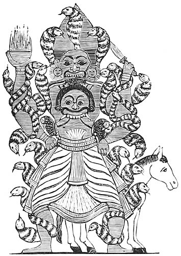 Fig. 11.&mdash;Singhalese Demon of Serpents.