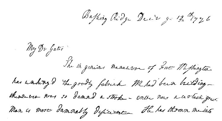 FACSIMILE OF FIRST LINES OF LEE&rsquo;S LETTER TO GATES