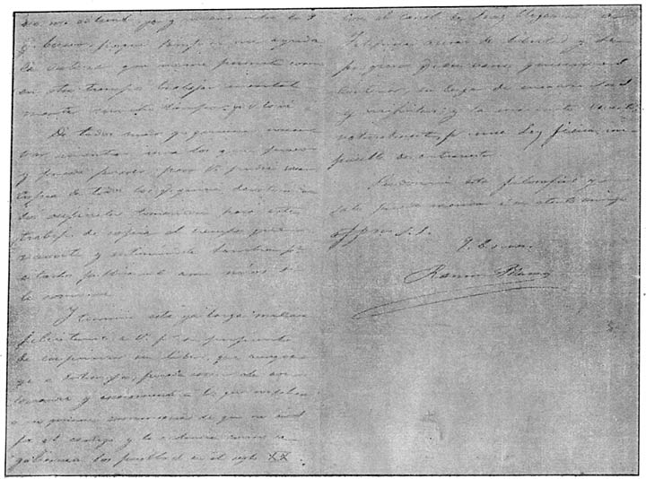 Carta del general Blanco.