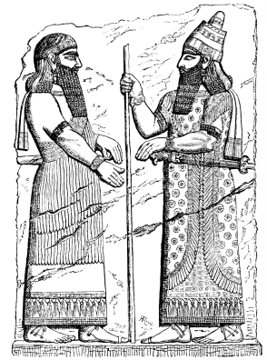 Fig. 69.&mdash;Relief from Corsabad. (Louvre.)
