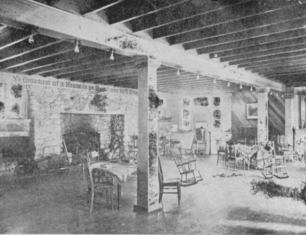 Around the Great Fire Place, at Ye Alpine Tavern,
Mount Lowe Springs.