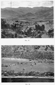 Fig. 37&mdash;Cuzco and a portion of the famous Cuzco basin
with bordering grassy highlands.