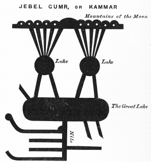 MOUNTAINS OF THE MOON.—MASSOUDI, 11TH CENTURY. MOUNTAINS OF THE MOON.—MASSOUDI, 11TH CENTURY.