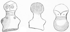 No. 140. a. Front.   No. 140. b. Back.   No. 141.

Idols of the Ilian Athena (3 M.).