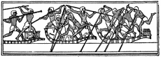 Brawl among boatmen ... (From tomb of
Ptah-hetep&mdash;&mdash;Pyramid Age)