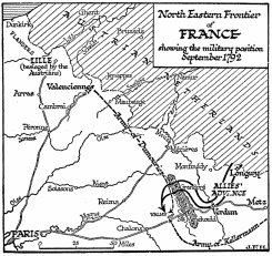 North Eastern Frontier of FRANCE showing the military
position September 1792