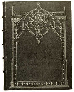 BOOKBINDING IN DARK BLUE FRENCH MOROCCO, WITH INLAY AND
GOLD TOOLING BY S. DAVID