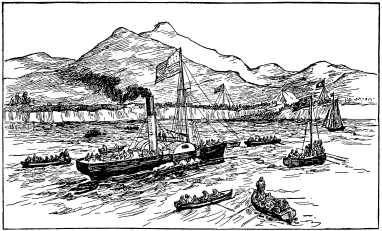 Fig. 14.&mdash;Landing the Irish End of the Cable.