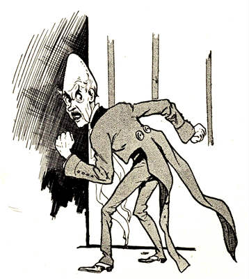 He found the bald-headed inventor of the power
of repulsion awaiting him in the room.