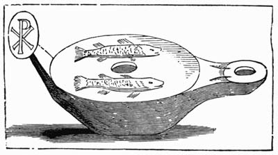 Illustration: Fig. 113.&mdash;Symbolical Lamp from the Catacombs.