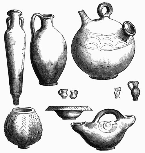 Illustration: Fig. 114.&mdash;Earthen Vessels from the Catacombs.