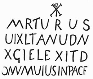 Illustration: Fig. 19.&mdash;Epitaph from Lapidarian Gallery.