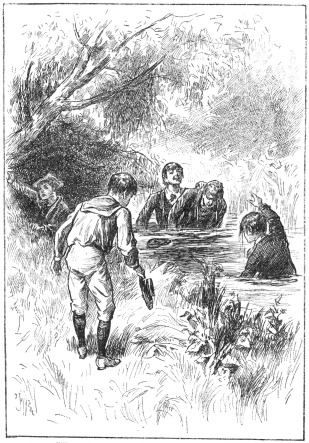“The whole party rolling into the river together.”

p. 102.

