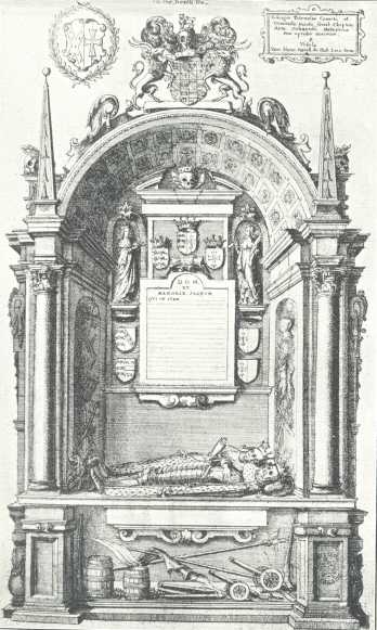 The Carew Monument as Represented in Dugdale&rsquo;s
&ldquo;History of the Antiquities of Warwickshire&rdquo; (1656)